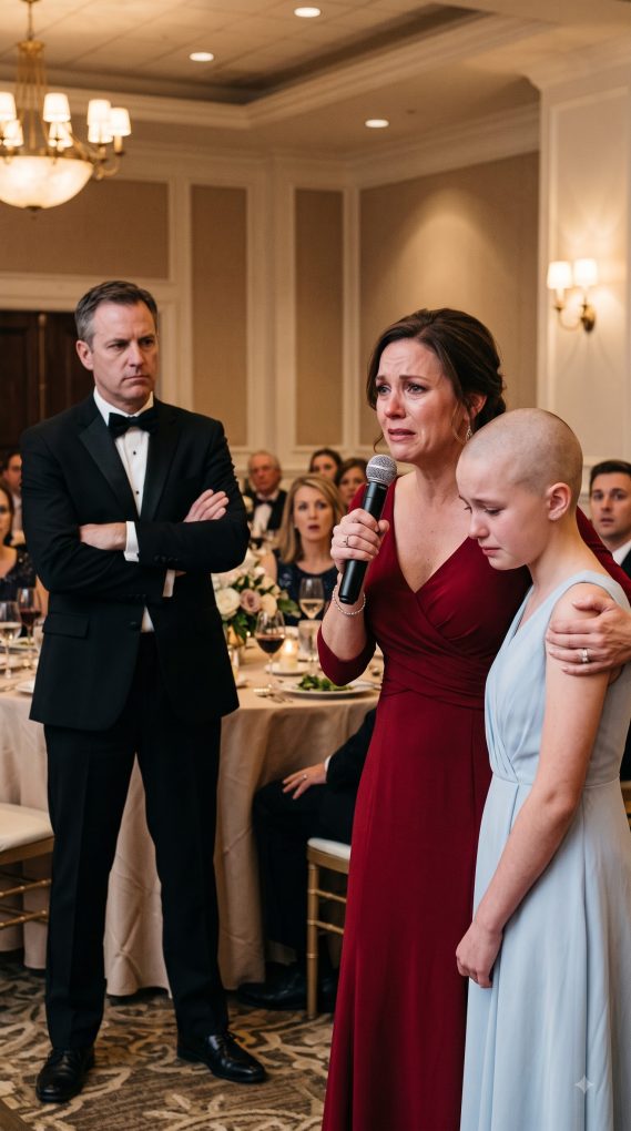 ON OUR ANNIVERSARY, I FOUND MY 13-YEAR-OLD DAUGHTER SOBBING WITH HER HEAD COMPLETELY SHAVED. MY HUSBAND HAD LEFT A CRUEL NOTE: “NOW YOU FINALLY LOOK AS RIDICULOUS AS YOU REALLY ARE.” I READ IT AND LAUGHED. THANK GOD HE CHOSE THE VERY NIGHT I WAS SET TO TRANSFER HIS $18 MILLION INHERITANCE. AS EVERYONE RAISED THEIR GLASSES, I TOOK THE MICROPHONE AND…