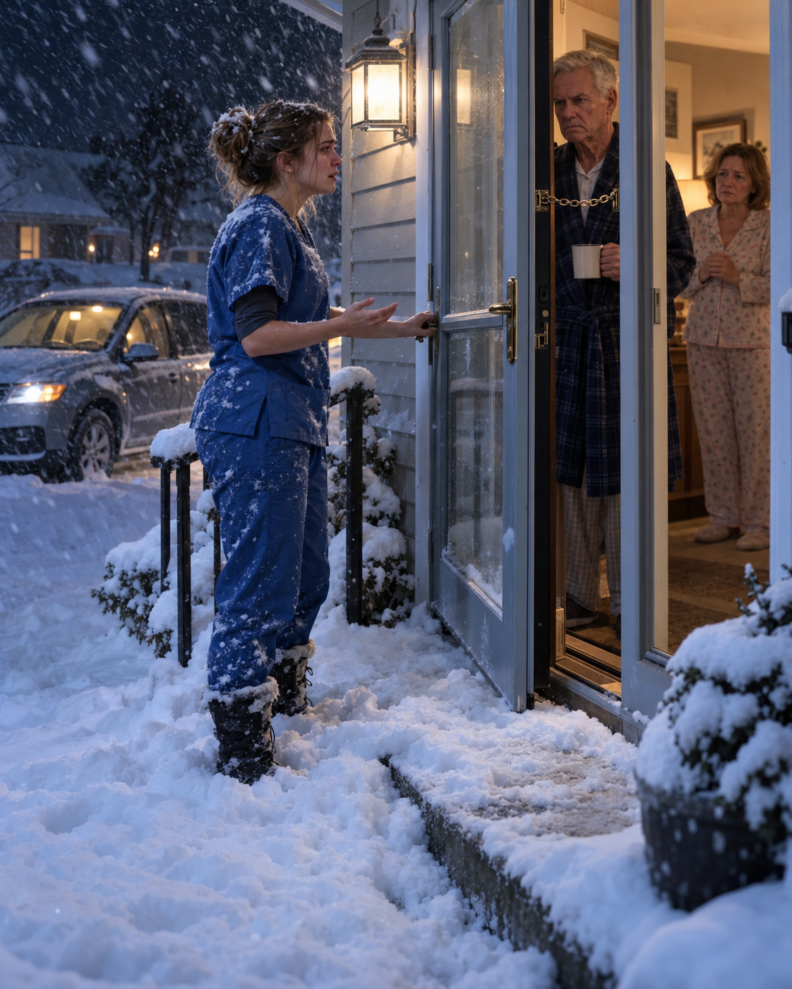 I saved a stranger in a blizzard—then came home to a locked door and my father’s note.
