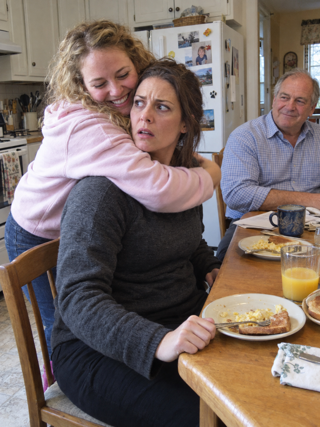 LOVE-My sister hugged me over breakfast and thanked me for buying her a $585,000 house, even though I’d never agreed to give her a dime. Dad had already signed the purchase agreement and placed a gift letter beside my grandfather’s blue mug, expecting me to sign away part of the inheritance he’d controlled since I was fourteen. Then I mentioned a phone call I made at 11:58 the night before, and his smile disappeared…