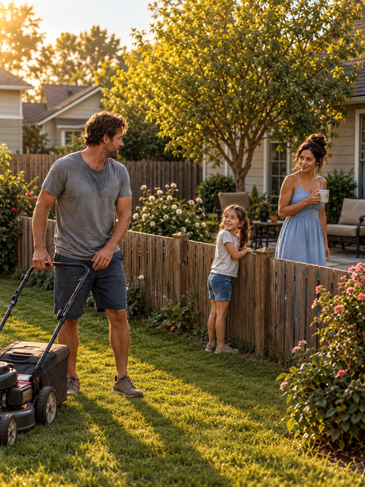 My Daughter Asked My Neighbor Why She Watches Me Mow the Lawn… Her Answer Made Both of Us Freeze