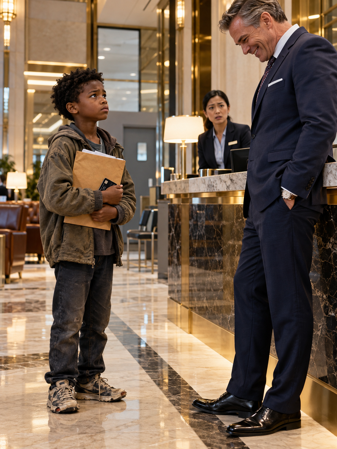 THE BANK MANAGER LAUGHED AT A TEN-YEAR-OLD BOY’S WORN SHOES—THEN FROZE HIS GRANDMOTHER’S ACCOUNT BEFORE LEARNING WHY SHE HAD SENT HIM THERE ALONE THAT COLD NOVEMBER MORNING – Life Story
