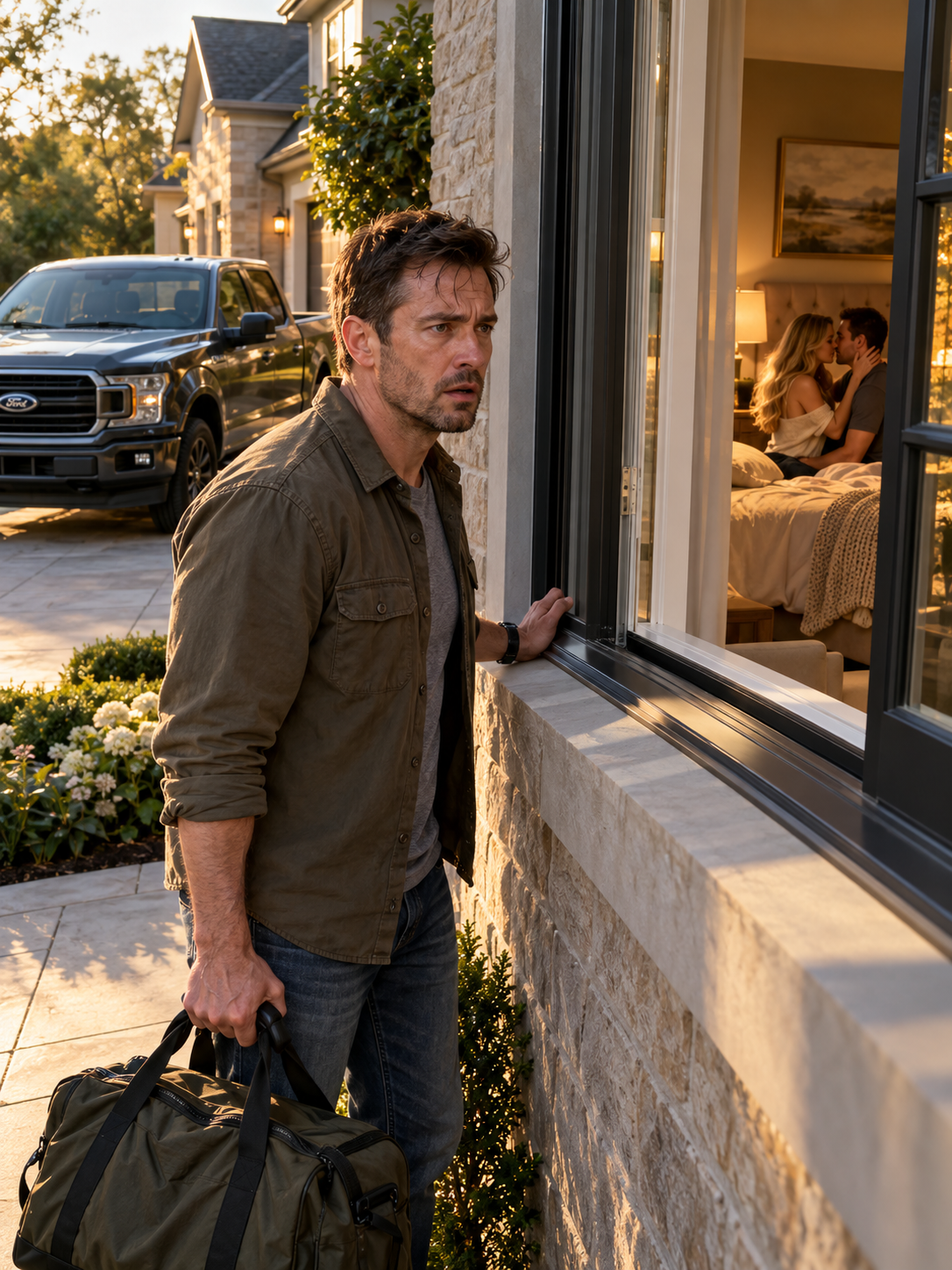 MY WIFE SAID SHE WAS AT YOGA WHILE I WORKED OUT OF TOWN—THEN I CAME HOME EARLY, SAW A STRANGER’S TRUCK IN MY DRIVEWAY, AND HEARD HER THROUGH OUR BEDROOM WINDOW – Life Story