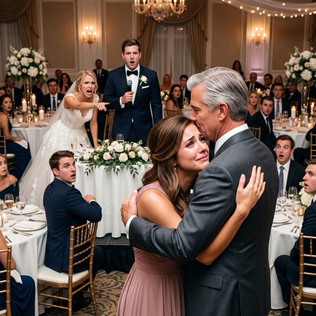 “Everyone, meet my loser sister who still lives with roommates!” my brother announced into the wedding microphone, making two hundred guests laugh at my expense. My cheeks burned in shame—until his billionaire CEO boss walked up, hugged me tightly, and uttered a sentence that instantly froze the room.