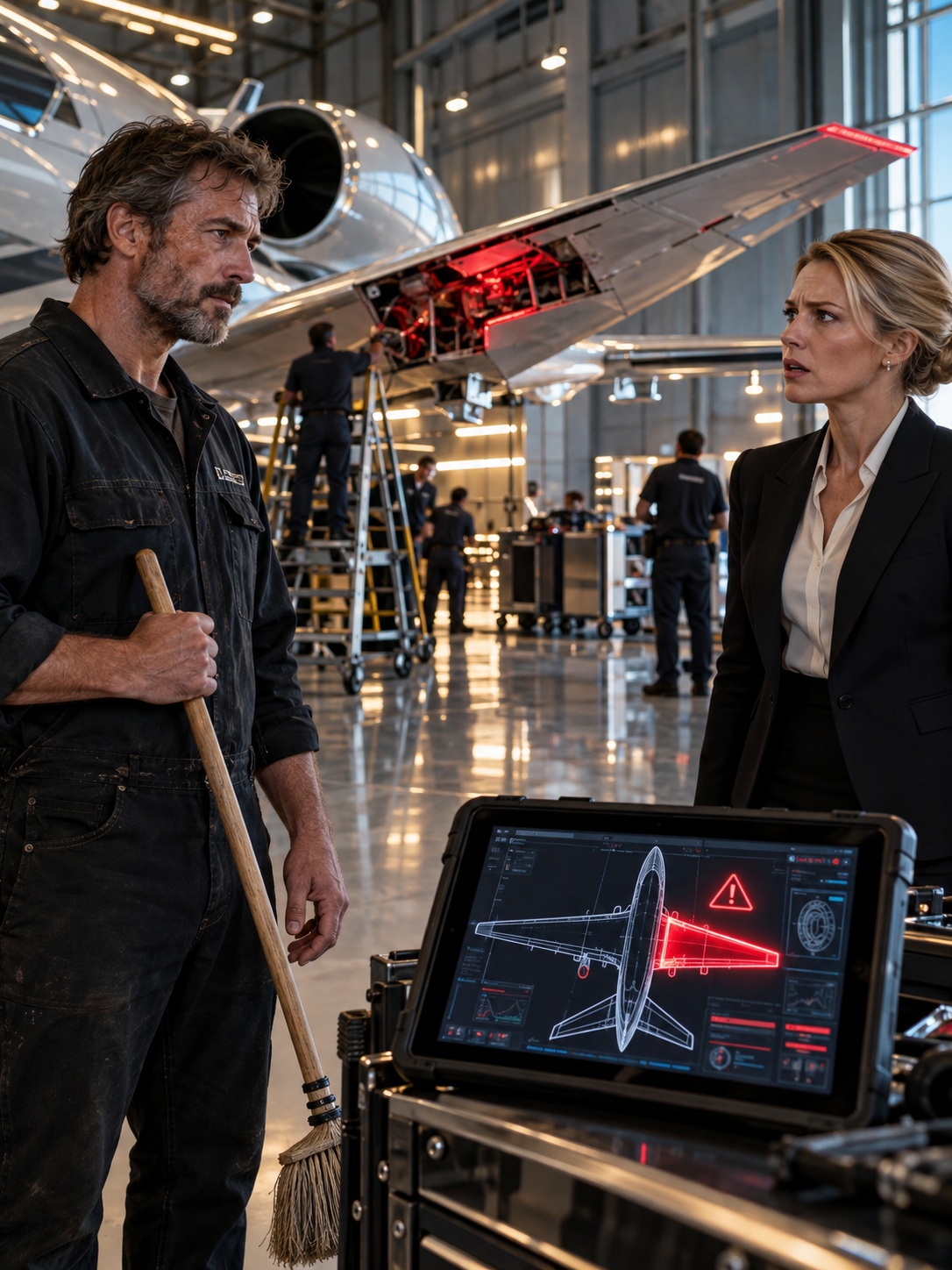 The CEO Mocked the Man Holding a Broom—Then His Warning Came Back Through the Left Wing of Her $40 Million Prototype – Life Story
