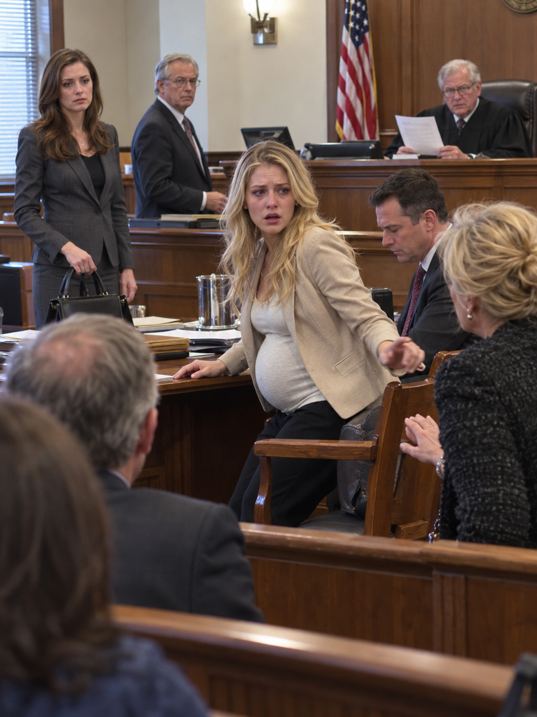 My coworker walked into court three months pregnant and demanded $5 million plus half my assets, insisting my husband had fathered her baby.