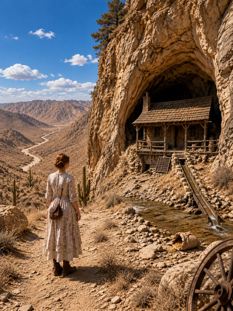 they banished a 19-year-old girl to a freezing desert cave for defending a child—never imagining she would build a home there and uncover a fortune beneath the mountain