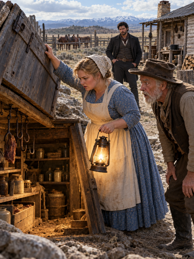 Thirty-Three Hungry Cowboys Laughed When a Heavyset Woman Arrived to Cook—But Instead of Leaving, She Forced Open a Forgotten Root Cellar, Fed the Entire Ranch, and Discovered a Secret That Could Save a Grieving Rancher From Losing His Father’s Land