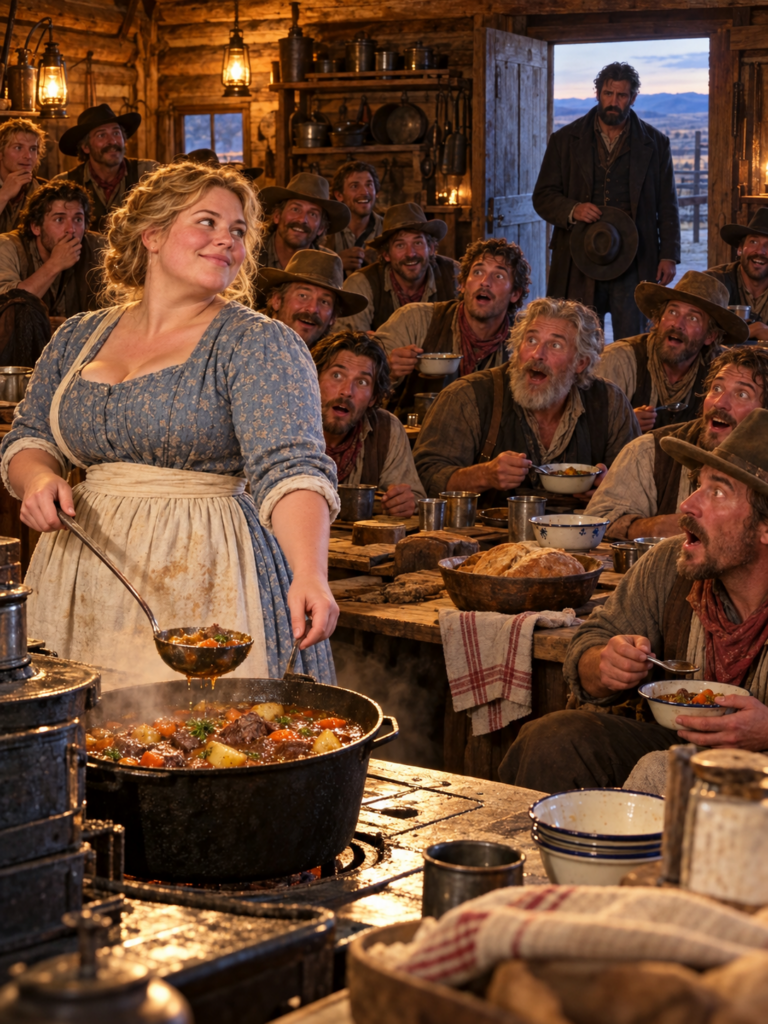 The Rancher Ordered the Plus-Size Cook to Scrub His Abandoned Kitchen and Leave in Three Days—But When She Fed His 19 Starving Cowboys, a Forgotten Ledger Revealed Why His Cattle Were Disappearing, and Soon Riders From 60 Miles Away Were Coming Back to Her Table