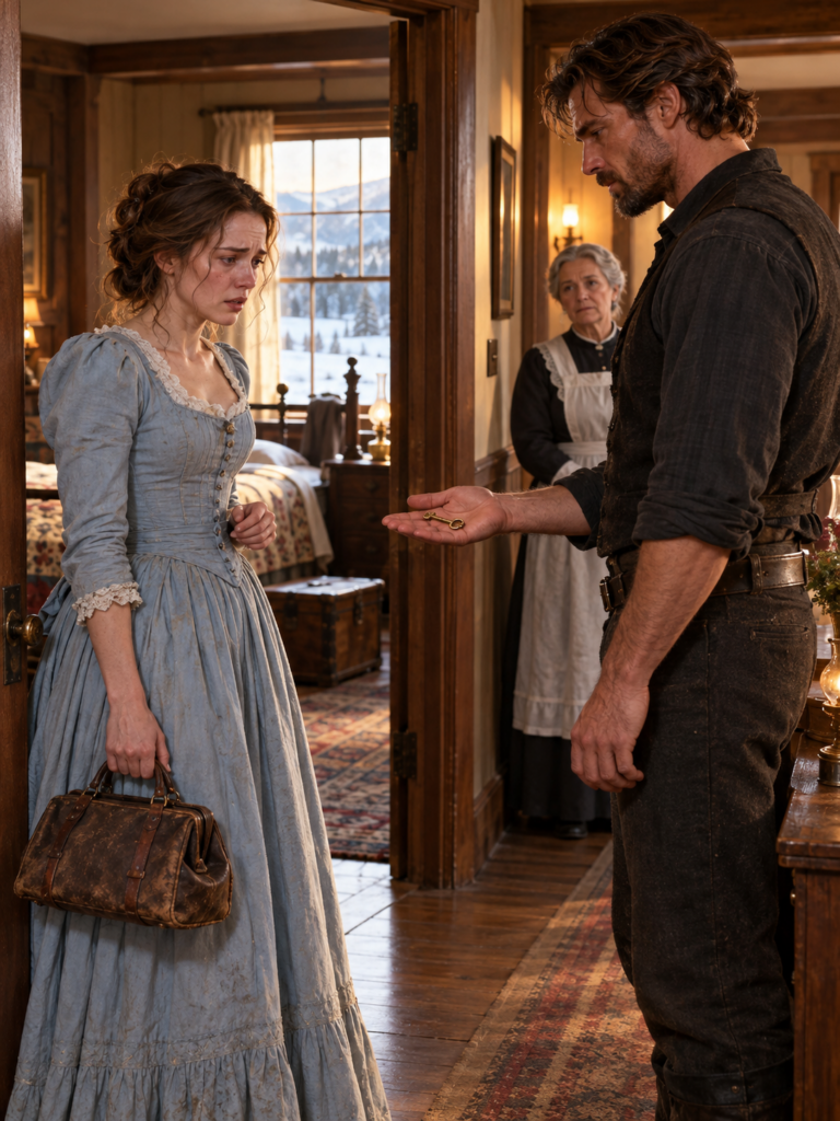 A Poor, Shy Girl Married a Wealthy Rancher to Keep Her Two Little Brothers Out of the County Home—But When Nathan Caldwell Handed His Frightened Bride the Key to Her Own Bedroom, Clara Realized Her Uncle Had Hidden Something About the Man She Had Been Forced to Marry