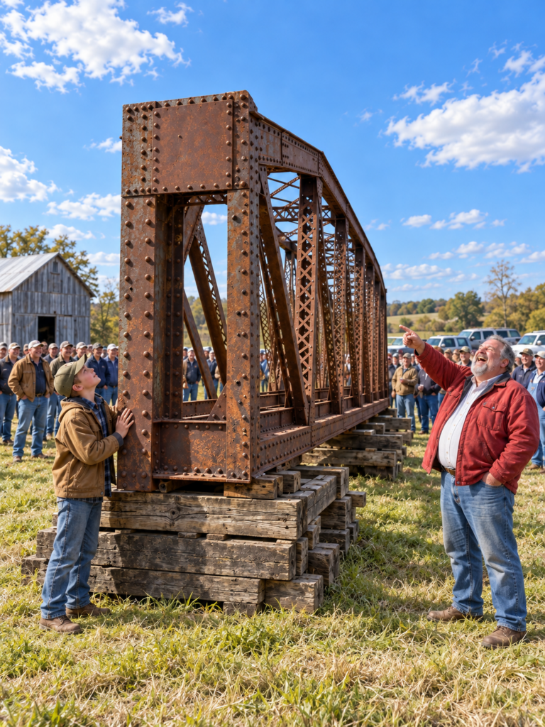 a poor 12-year-old boy spent his last $45 on a rusted iron bridge that wealthy farmers called worthless — but the secret hidden beneath its iron plates would expose a family legacy and bring a $164,000 offer no one saw coming