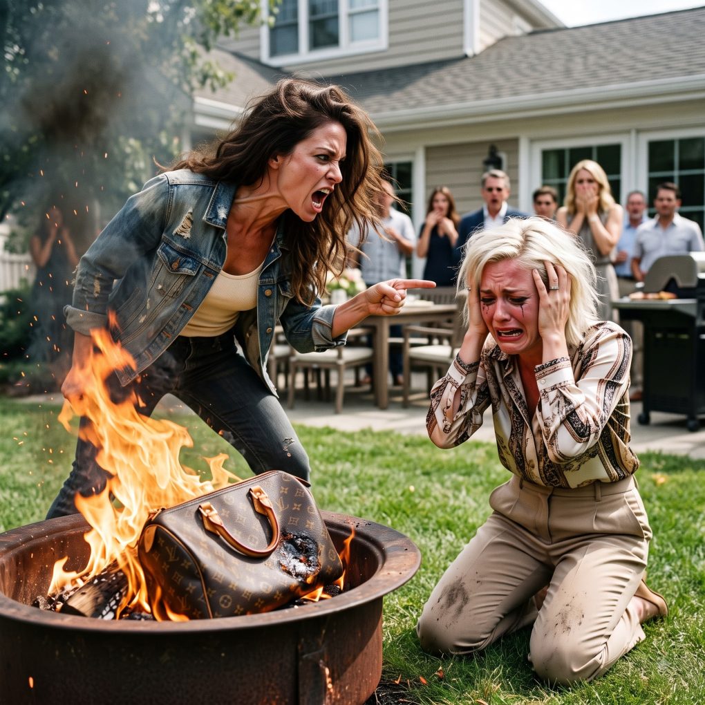 My 8-year-old spent 2 days baking her birthday cake with me. My sister-in-law knocked it into the grass and said, “Oops, it’s just cake.” So I threw her $2,000 Louis Vuitton purse into the firepit: “Oops, it’s just a bag.” 6 months later…