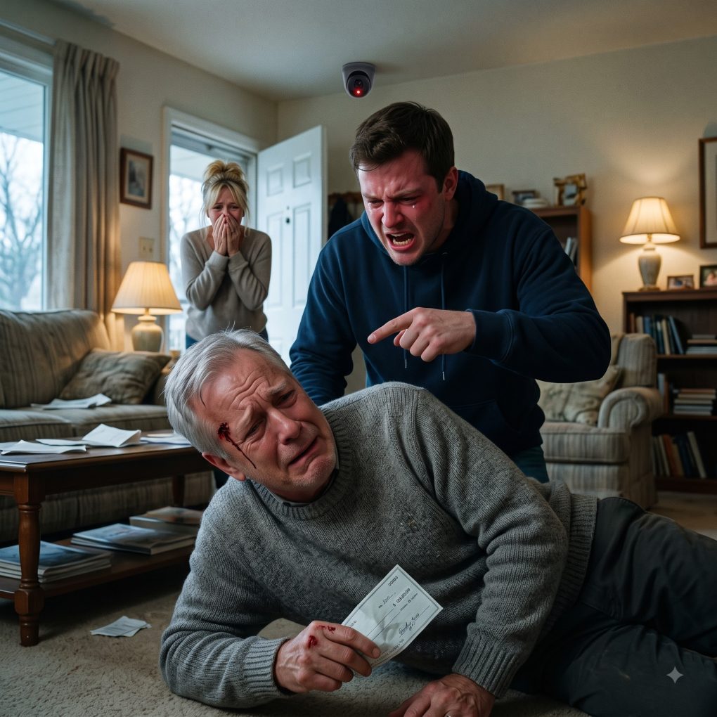My 24-year-old son punched me in the face, screaming that I was a cheap, selfish father for handing $400 to my neighbor, completely unaware that my hidden security camera caught every second of his brutality.