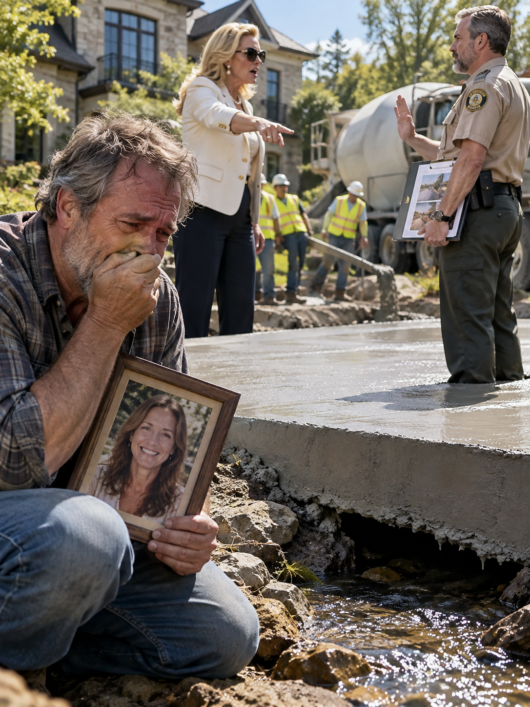 THE HOA PRESIDENT BURIED MY LATE WIFE’S CREEK UNDER CONCRETE—THEN THE COUNTY INSPECTOR REFUSED TO STEP ON MY PROPERTY – Life Story