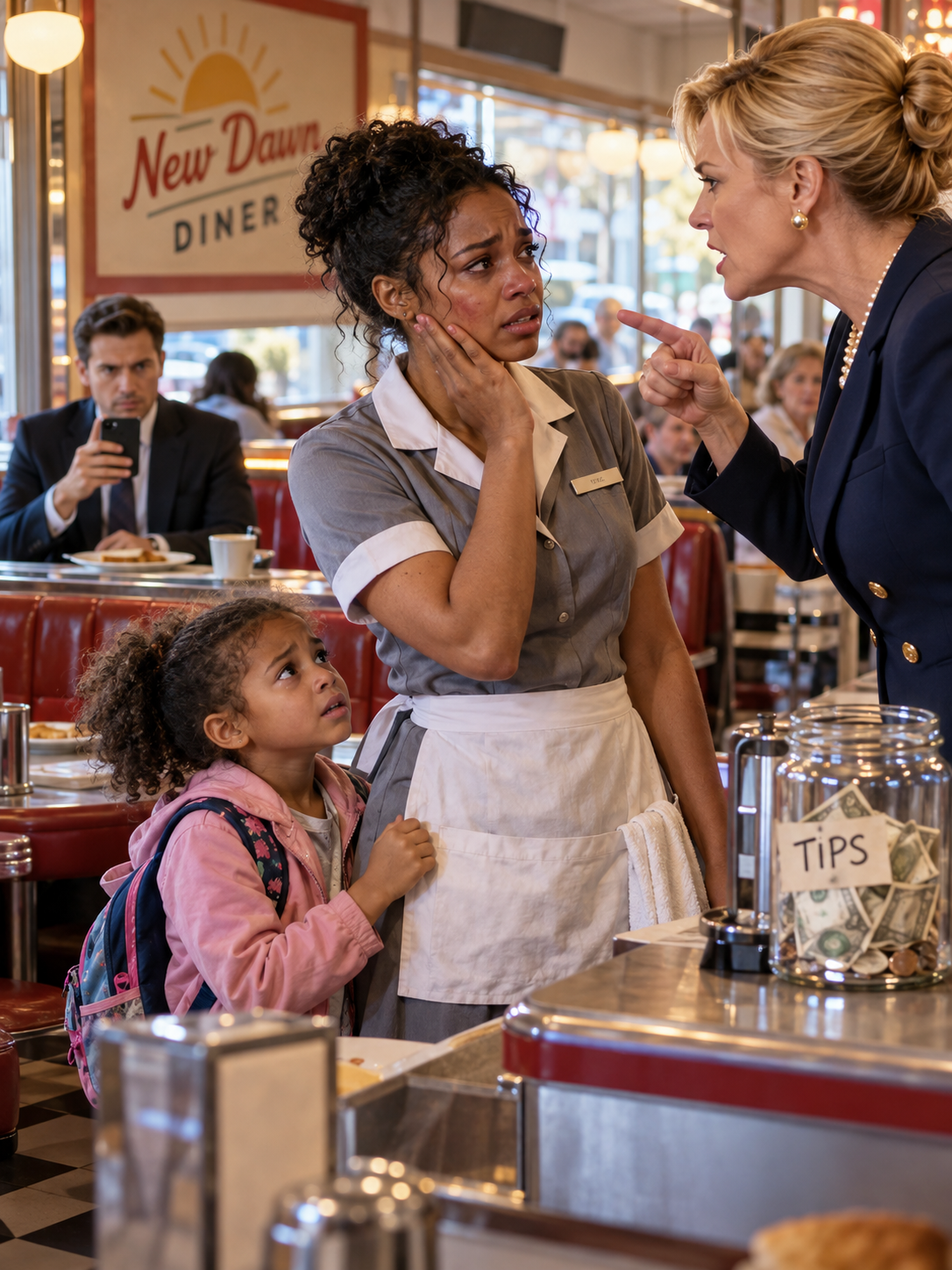THE DINER MANAGER SLAPPED A SINGLE MOTHER IN FRONT OF HER DAUGHTER AND THREATENED HER JOB—BUT THE SILENT CUSTOMER IN THE CORNER BOOTH WASN’T THERE FOR BREAKFAST – Life Story