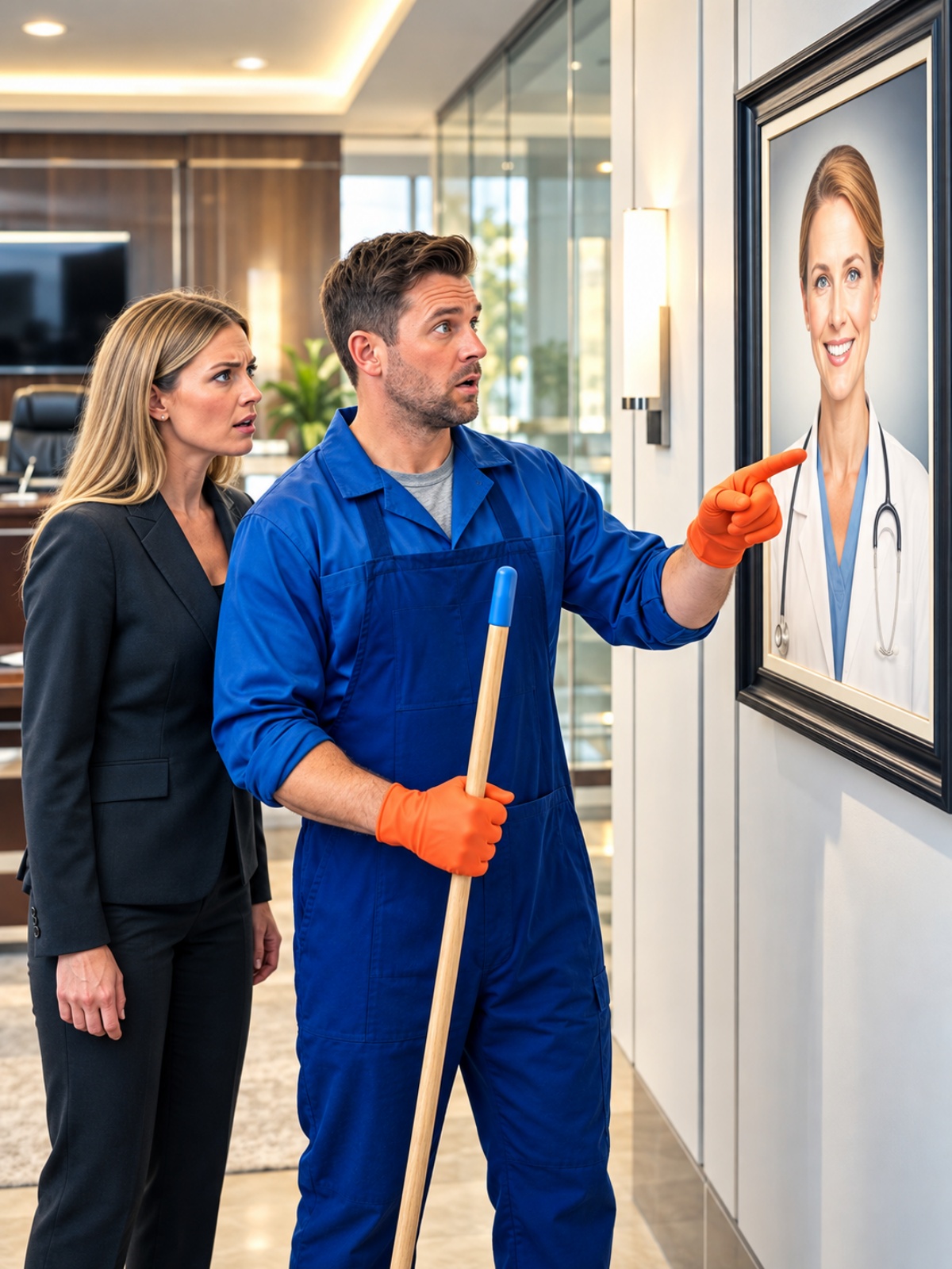 Single Dad Janitor Asks Billionaire: “Why Is My Wife’s Photo In Your Office?”—Then The UNBELIEVABLE