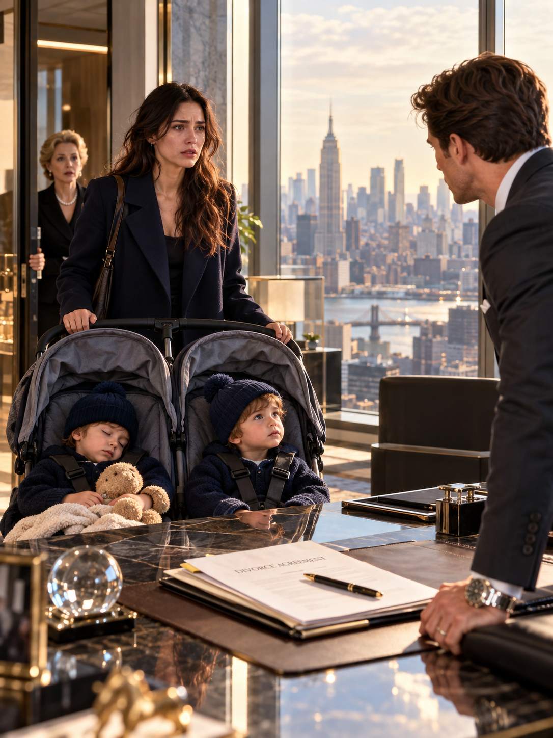 THE BILLIONAIRE WAITED TO END HIS MARRIAGE IN A MANHATTAN BOARDROOM—THEN HIS ESTRANGED WIFE WALKED IN WITH TWINS AND A TRUTH HIS MONEY COULD NOT FIX – Life Story