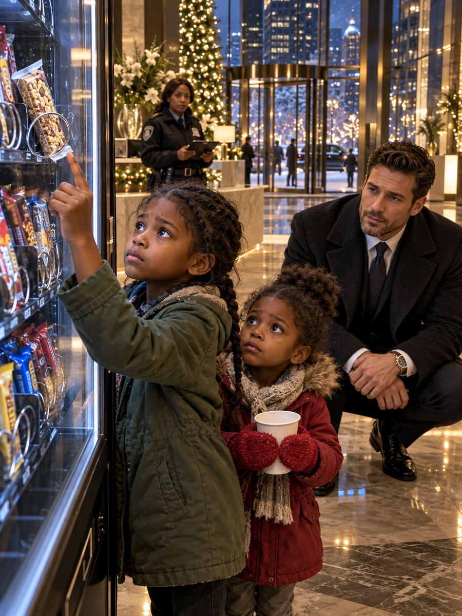 THE BILLIONAIRE FOUND TWO HUNGRY SISTERS TAPPING A BROKEN VENDING MACHINE IN HIS CHICAGO GLASS TOWER—THEN LEARNED WHY THE OLDER GIRL WAS AFRAID TO LET GO – Life Story