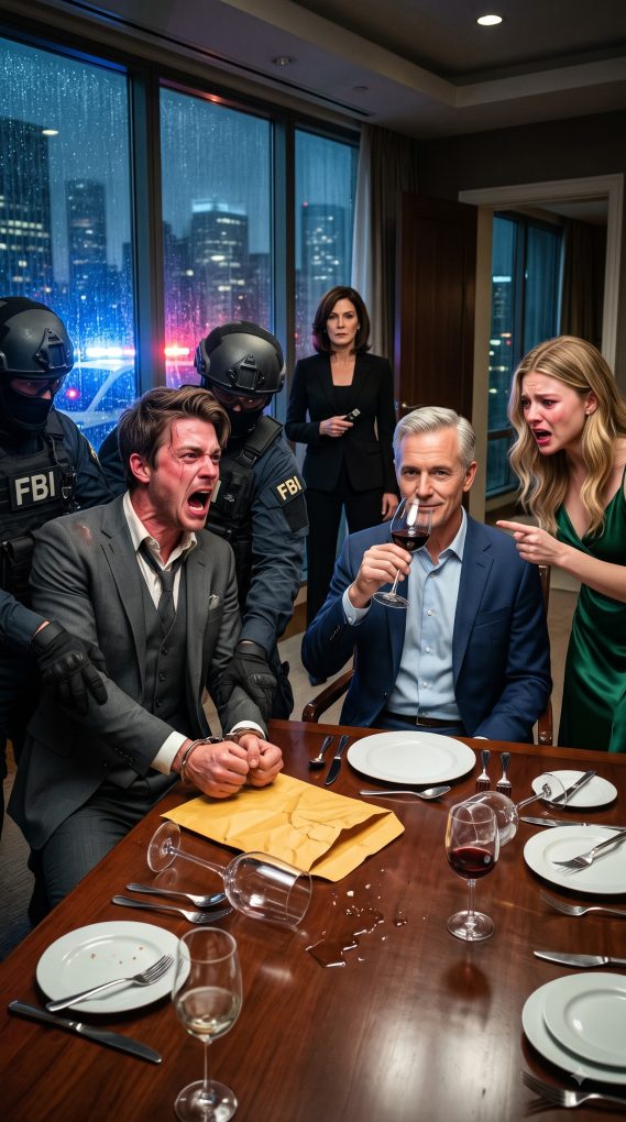 At my daughter’s engagement party, her fiancé slid an envelope across the table and threatened that I’d never see her again unless I signed it. I just smiled, took a sip of wine, and whispered two words that ruined his entire life.