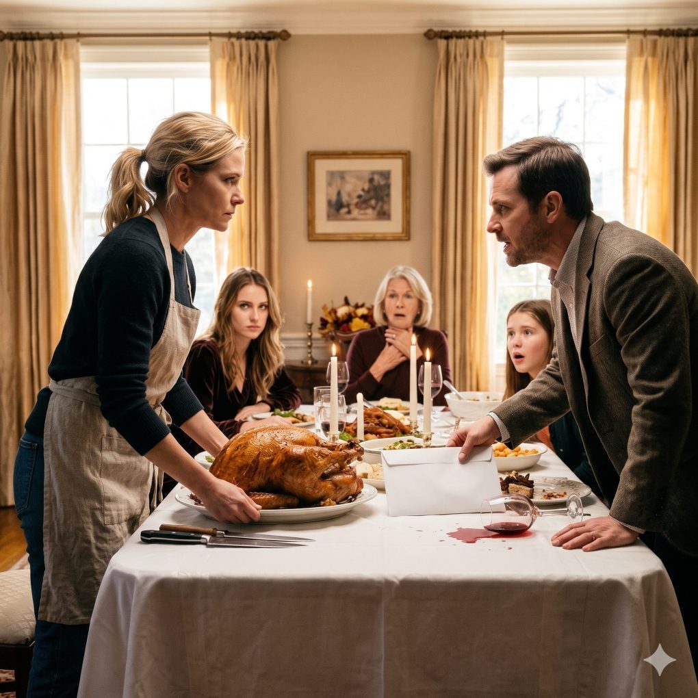 My Husband Waited Until I Placed Down The Thanksgiving Turkey To Cruelly Announce Mia Was Pregnant And Demand A Divorce, Completely Unaware The Bank Had Just Called Me Flagging A Seventy-Two Thousand Dollar Wire Transfer Bearing My Forged Signature.