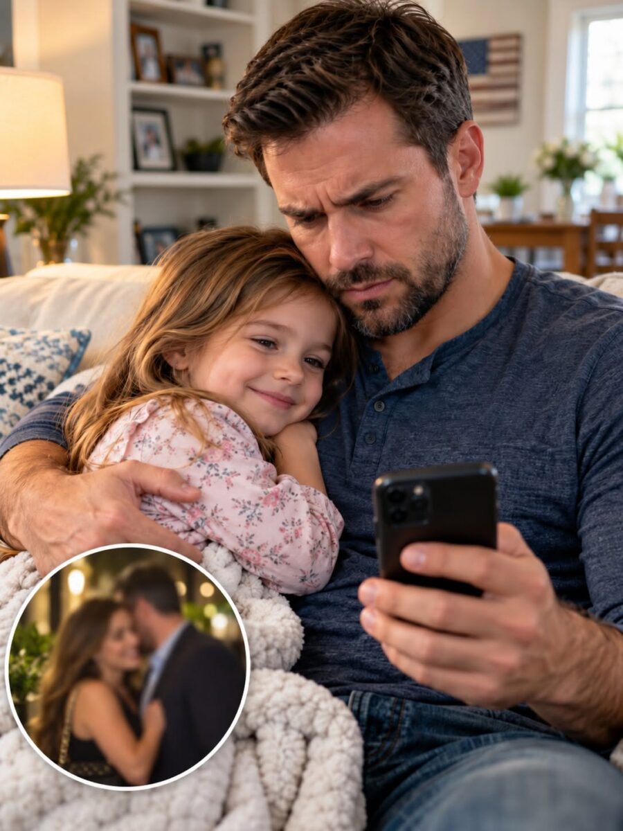 I was holding our little daughter when my wife sent a selfie and texted, “Honey, I’m stuck at the office. Put our girl to bed without me.” – Family