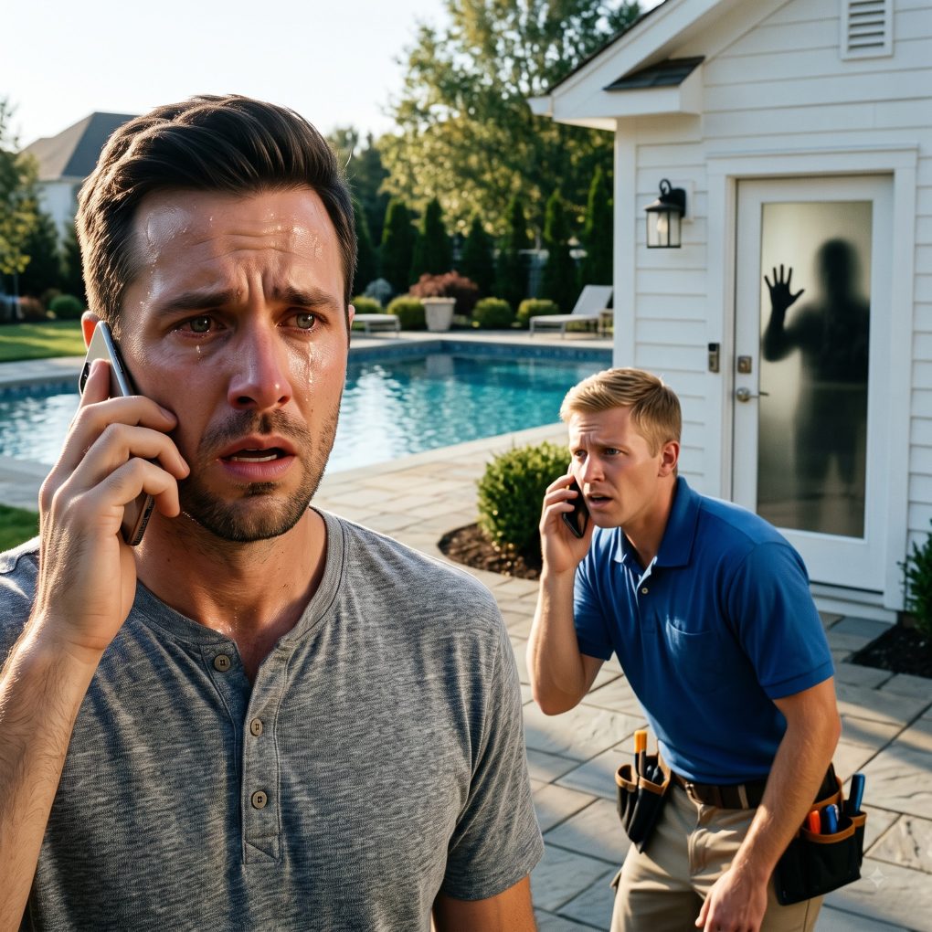 My pool guy called whispering that someone was knocking from inside my locked pool house with the secret knock only my 7-year-old son knows—except my son was supposed to be on a cruise 700 miles away.