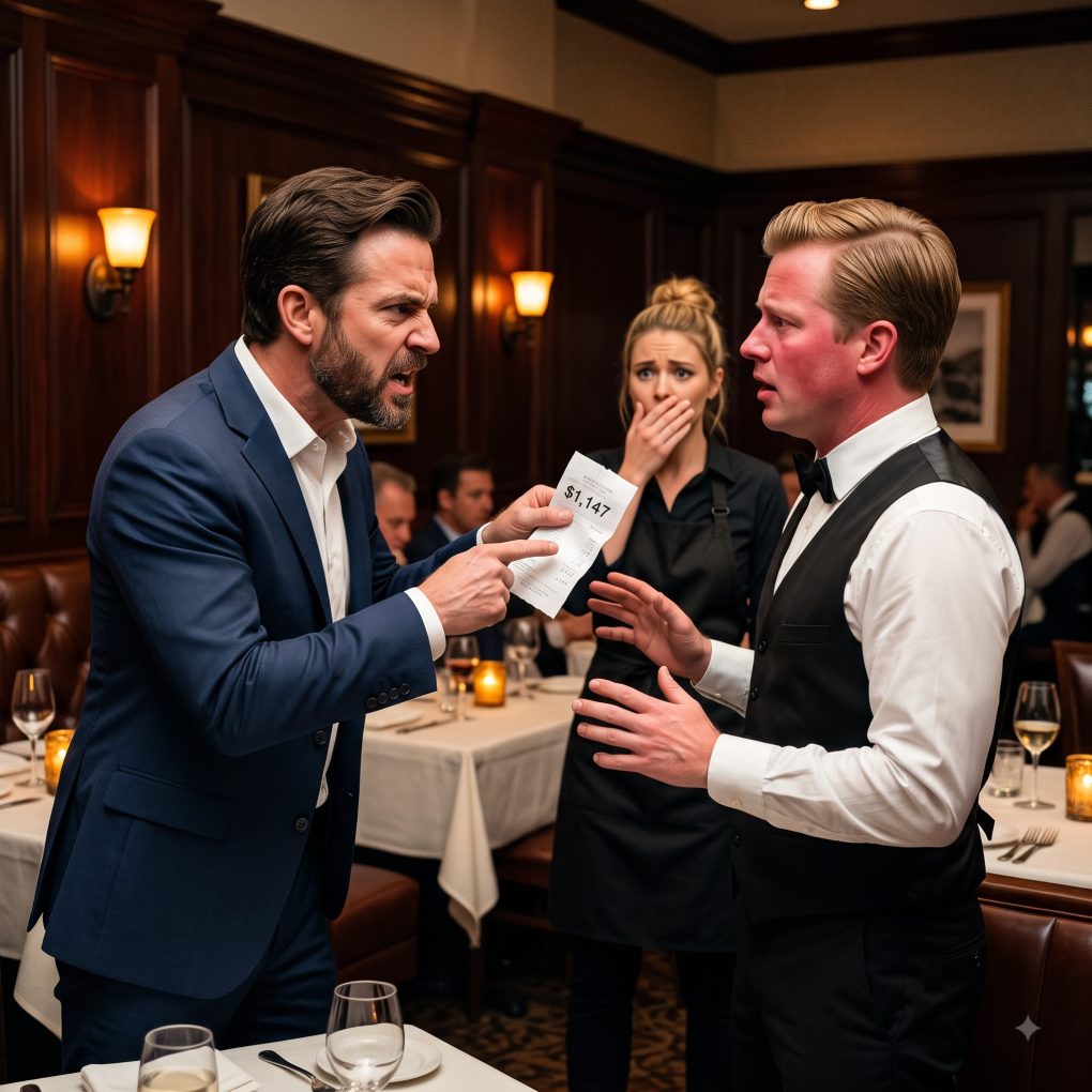 I ate at my own steakhouse in a casual hoodie, but when my $212 check came to $1,147, the arrogant waiter had no idea he was insulting the owner.