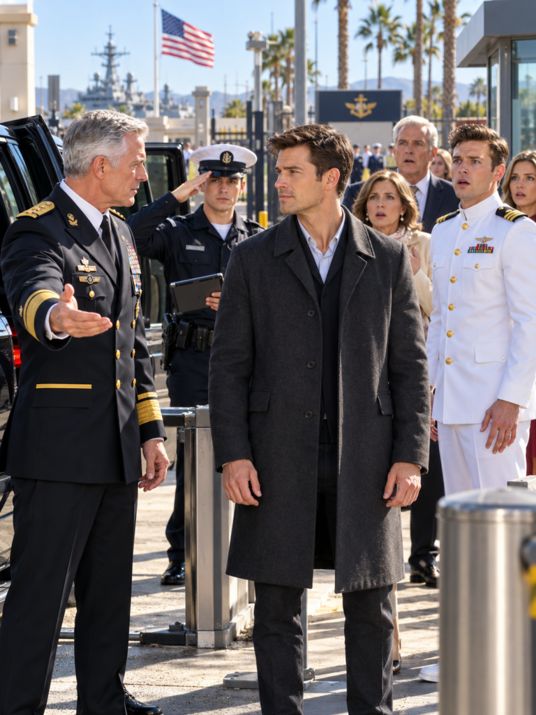 “He’s not even on the list,” my brother laughed. Then the general turned and said: “Admiral—front row.” My family froze, and my brother’s hand started to tremble… The truth hit hard.