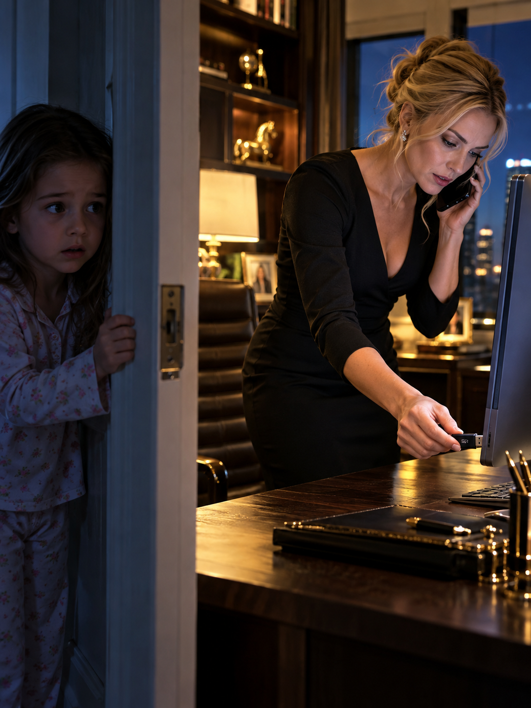 MY SIX-YEAR-OLD DAUGHTER WHISPERED THAT MY FIANCÉE WAS INSIDE MY LOCKED OFFICE—THEN A BLACK FLASH DRIVE REVEALED WHY SHE WANTED MY CHILD TO STAY SILENT – Life Story