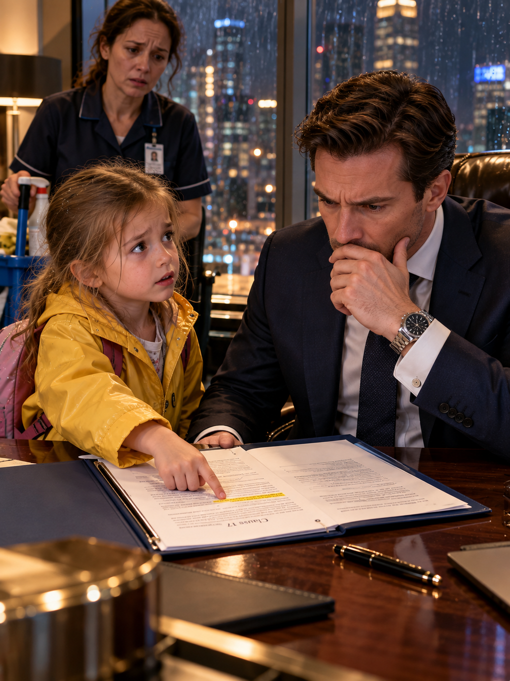 THE SIX-YEAR-OLD CLEANER’S DAUGHTER INTERRUPTED A BILLION-DOLLAR MERGER TO WARN THE CEO ABOUT ONE CHANGED SENTENCE—AND THE PEOPLE WHO DISMISSED HER HAD ALREADY SIGNED THEIR NAMES TO IT – Life Story