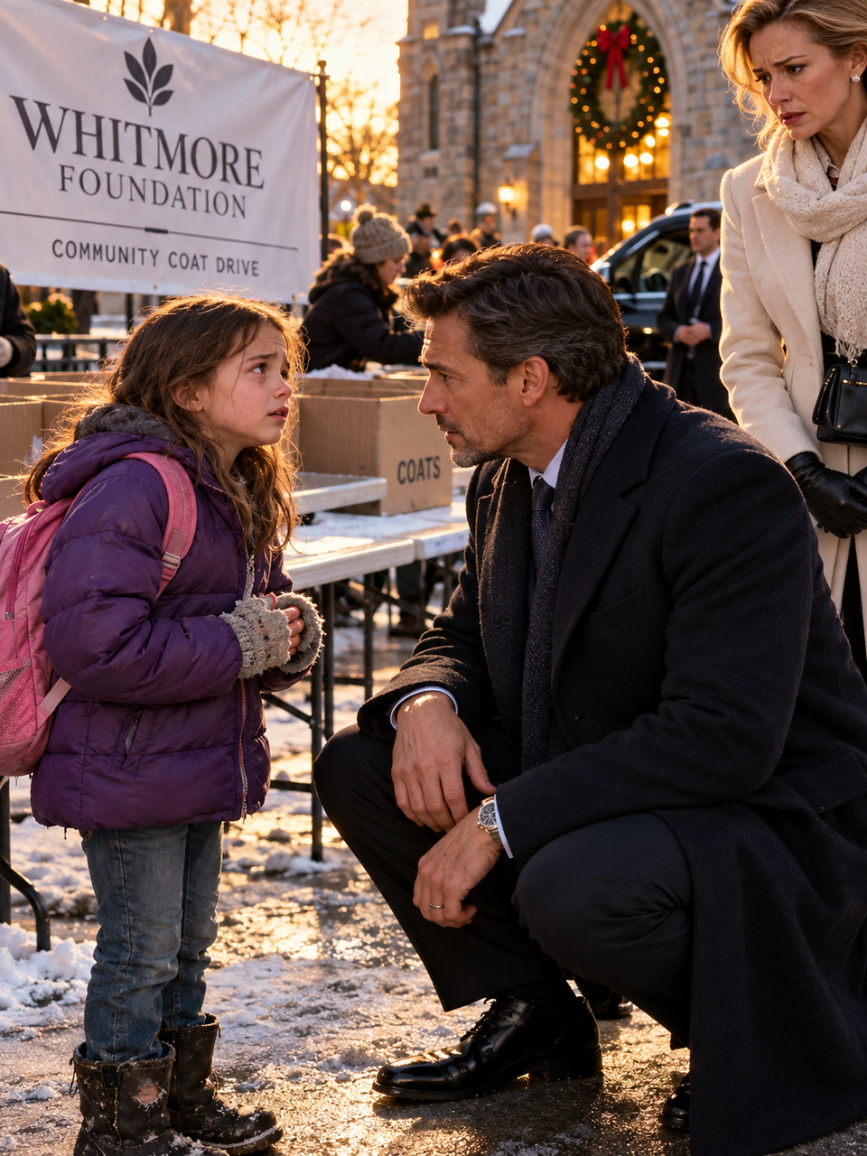 THE BILLIONAIRE TURNED A LITTLE GIRL AWAY AT HIS COAT DRIVE—THEN SHE NAMED HER MOTHER’S FACTORY, AND THE TRUTH THREATENED EVERYTHING HIS CHARITY STOOD FOR – Life Story