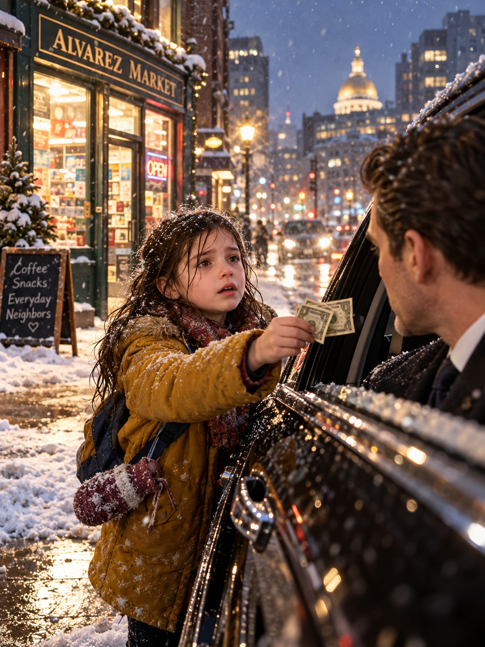 AN EIGHT-YEAR-OLD GIRL CHASED A BILLIONAIRE THROUGH A BOSTON SNOWSTORM TO RETURN TWO DOLLARS—THEN HIS COMPANY’S REDEVELOPMENT PLAN THREATENED THE ONLY HOME SHE HAD LEFT – Life Story