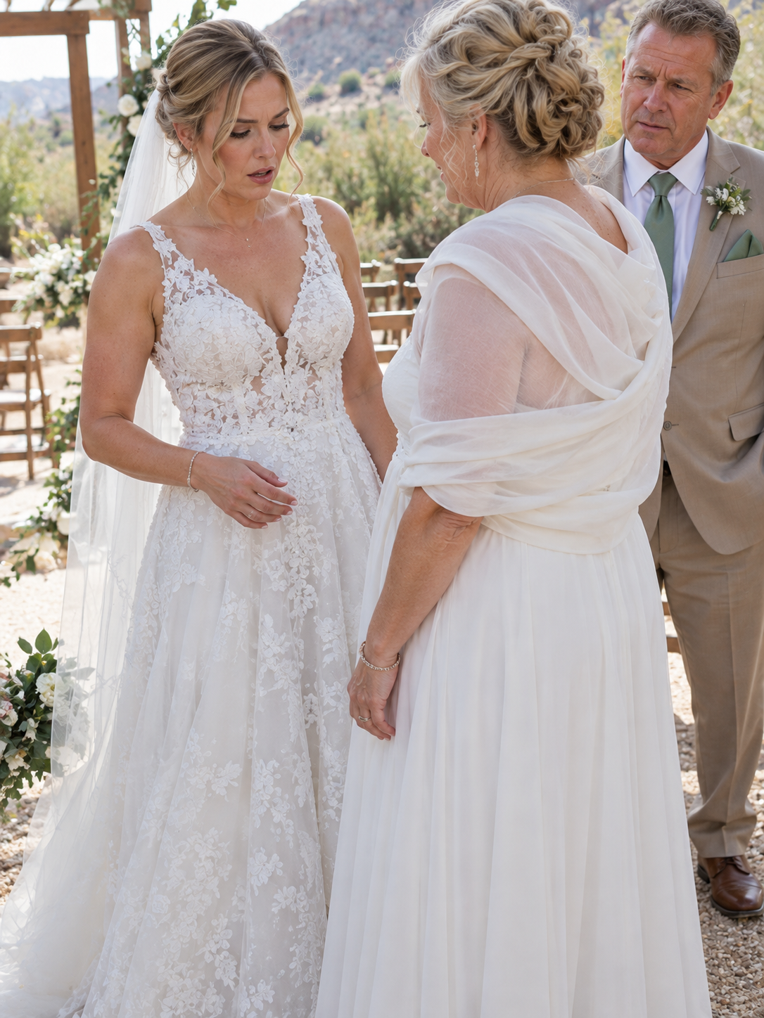 My new mother-in-law wore white to our wedding after showing me a sage green dress months earlier.