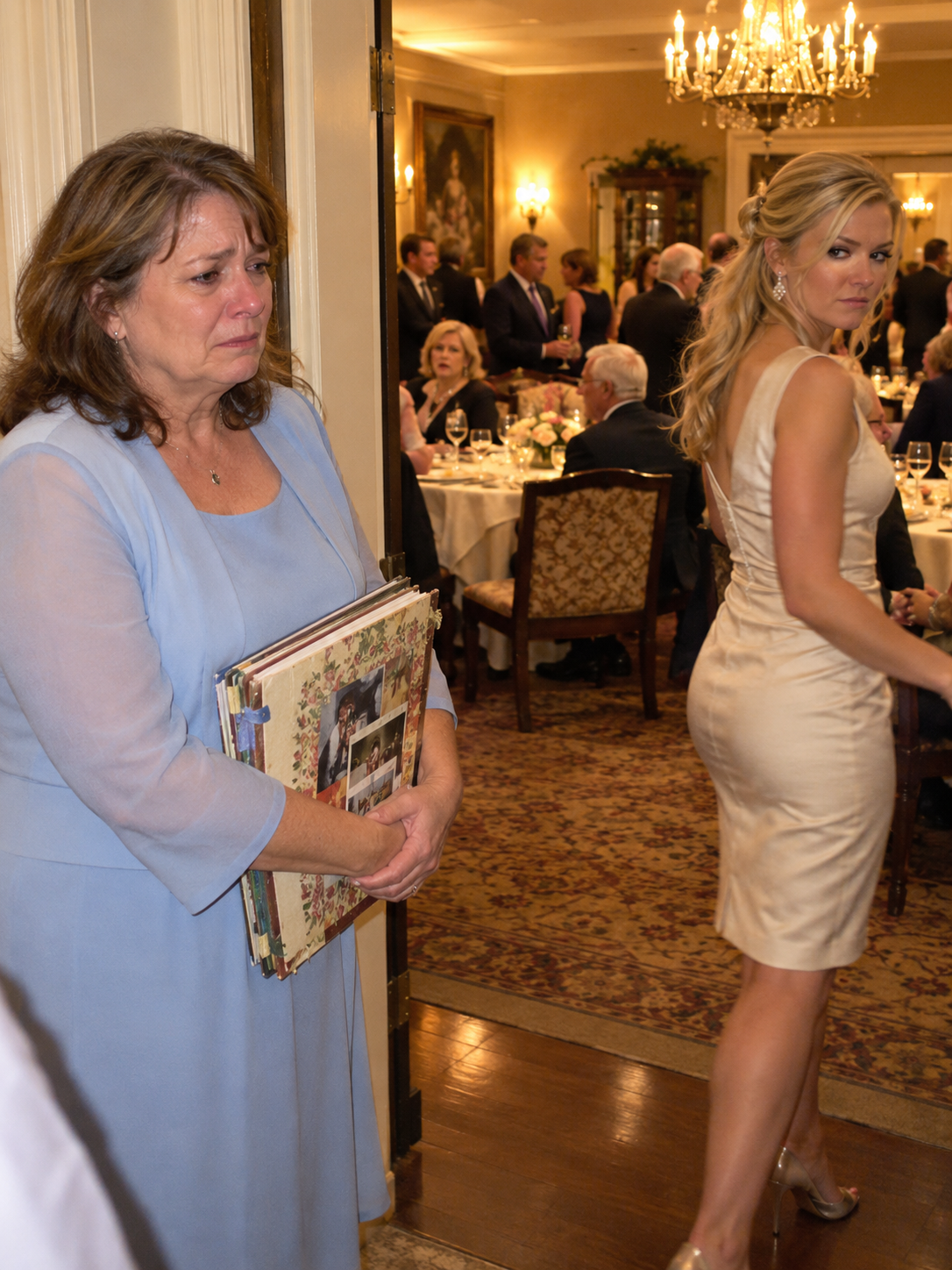 “After tomorrow, you’re not part of this family anymore,” my son’s fiancée whispered as I held the scrapbook